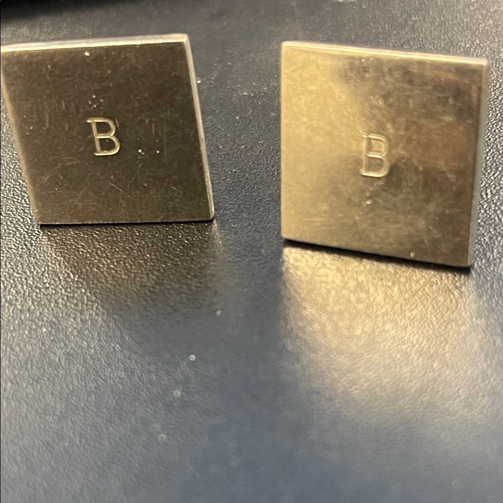 Silvertone Square Cufflinks (B)